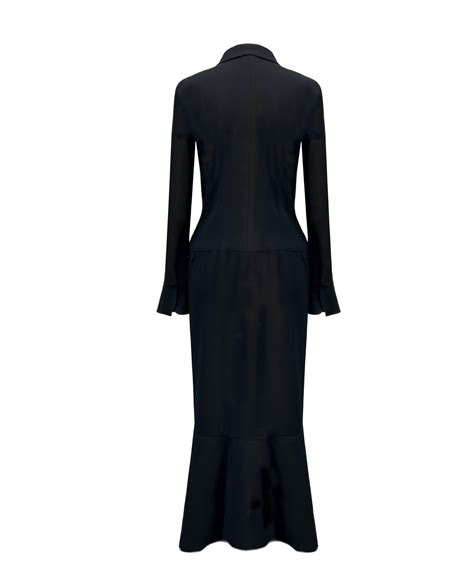 black wool chanel pencil dress vintage|Chanel Black Wool Dress .